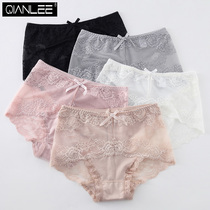 Lady Lace Woman Briefs Pure Cotton Stalls Modale Medium-high Waist Triangle Pants No Marks Big Code Sexy Transparent Seductive Pants Head
