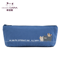 HIKOSEN CARA CARA CAT cosmetic bag PORTABLE student casual student cute canvas pencil bag clutch bag