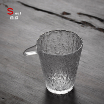 Shouou handmade hammer pattern fair cup tea cup teapot high temperature resistant glass tea cup tea dispenser high-end