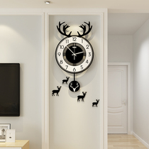 Deer head net red Nordic clock wall clock living room modern simple atmosphere clock creative fashion wall watch home watch