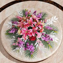 Hotel restaurant dining table floral decoration Flower arrangement desktop ornament rose turn round table simulation flower fake flower decoration decoration