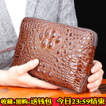 Luxurious Avocado Leather Zip Hand Bag Men Genuine Leather Wallet Envelope Bag Fashion Business Mens Bag Large Capacity Male Wallet
