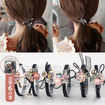 Head rope female Korean cute simple Net red summer leather case Hairband small Qing New tie hair ponytail leather band hair rope headdress