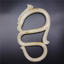 Hongshan Culture White Jade Sculpture Large Swing Piece Bird Head Jade Pig Dragon Ancient Jade Old Jade Real Jade Ancient Jade Sculpture Ancient Play Old Objects