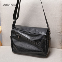 COILEN KLAON shoulder bag men's leather youth large capacity Joker motorcycle tide messenger bag men's top layer cowhide