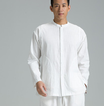 Ciyuan National style Chinese residence clothes meditation clothing Tang suit mens long sleeve shirt mens coat loose YXS08-79