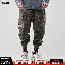 Autumn Europe and the United States street loose wash do old camouflage big pocket workwear casual pants tide man US military Harlan leg pants