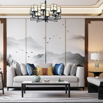 New Chinese sofa solid wood simple combination Zen living room modern light luxury simple sofa Villa model room furniture