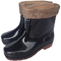 Three Resistant Warm Rain Shoes Plus Cotton Gwool Plus Suede Labor Protection Men Short Barrel Low Cylinder Rain Boots Anti Slip Rubber Shoes Water Shoe Shoes Water Shoe Shoes