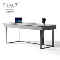 Light luxury desk study Italian minimalist desk and chair combination Home modern minimalist Italian high-end rock board desk