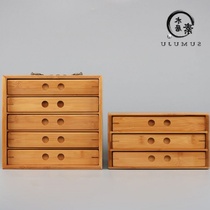 New bamboo Pu-erh tea box tea cake Tea Cake Jar of tea tray Drawer Stored Tea Box Black Tea Flattery Double Layer Five Floors