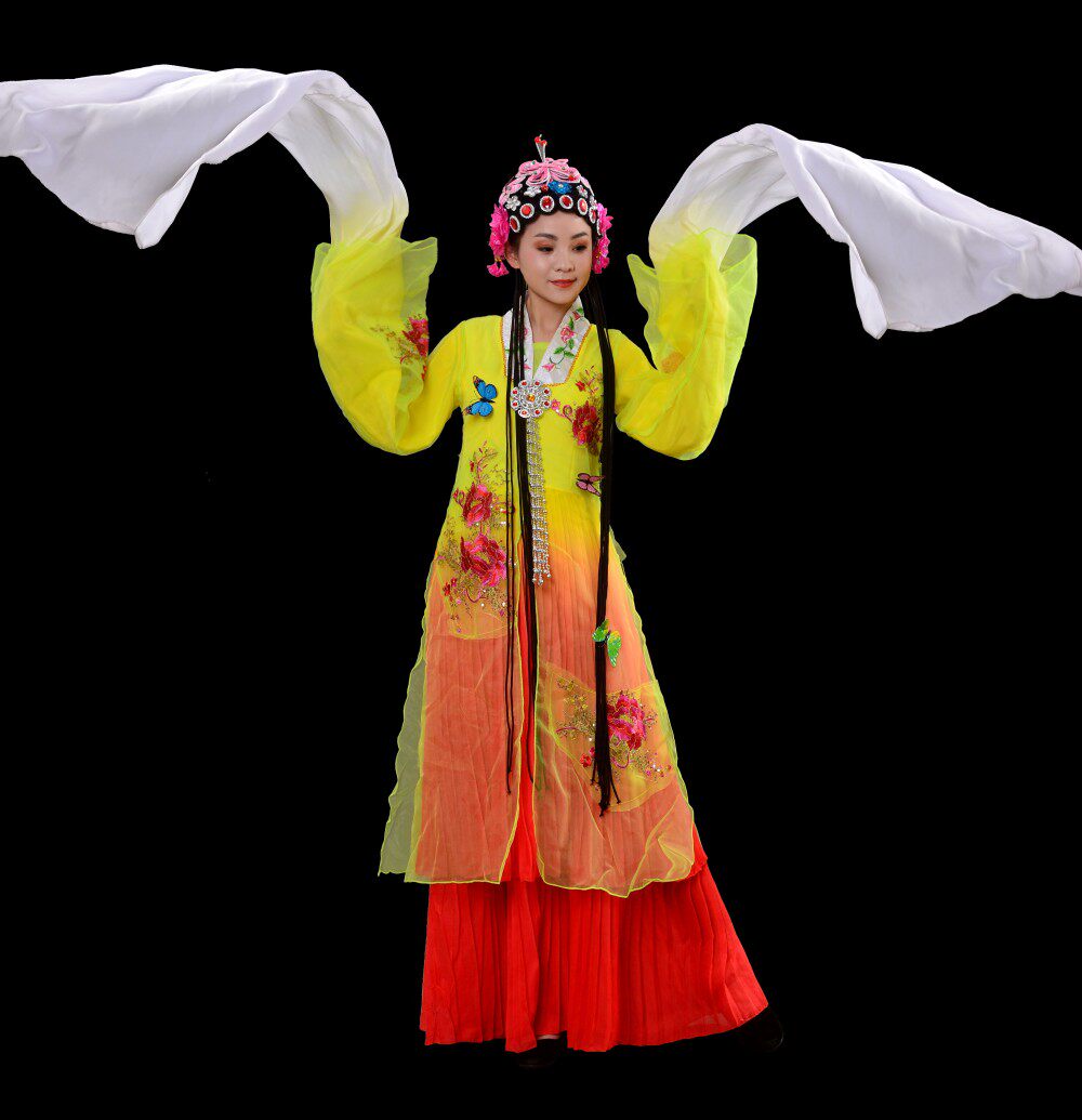 桃古典舞戏曲水袖百花争妍舞蹈服装桃李杯京剧戏服百花争艳演出服