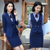 Hotel front desk work clothes womens long-sleeved beauty salon manager formal waiter Vest tooling professional suit women