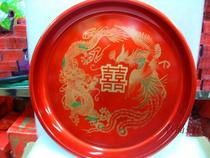 Wedding wedding scene supplies proud traditional large color dragon and phoenix tea tray fruit tray tea tray