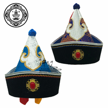 Mens Mongolian dance headwear minority clothing Mongolian robe accessories hat tip Top authentic royal hat