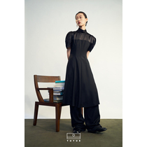 TUYUE coated moon original black Chinese collar dress with dress and summer lap dresses with a high waist and a dresses dress.