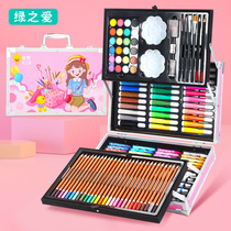 Childrens painting kit Tools full set of girls fine artwork girls painting brush gift box elementary watercolor brush