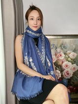 Indian Kashmir Collection Scarf Shawl (hand twist) 100 years Company pashmina silk thread old embroidery