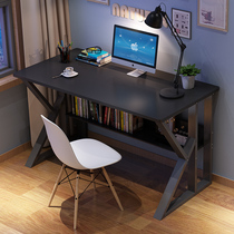 Simple desk home desk desktop double computer desk student simple solid wood color writing desk with computer chair