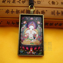 YC4817 new boutique rectangular Puxian Bodhisattva Thangka brand necklace Tibetan land will bond pendant customization