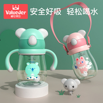 Willundir childrens water cup Baby learning drinking cup Drop-resistant straw cup summer anti-choking and leak-proof kindergarten water cup female