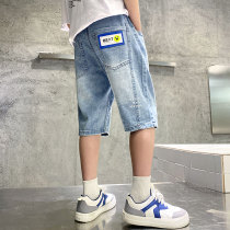 Boys' thin jeans shorts 2023 New Chinese children with summer trousers Children wear tide pork outside of summer pants