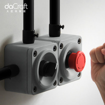 Switch button Wall square concrete household open metal cover concealed metal toggle single open industrial wind socket wall type