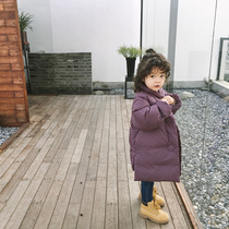 Pear Xiaoxien girl Anti-season winter long thick 90 velvet down jacket girl warm coat