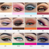 Matte gold trampoline with rainbow candy white blue red eyeliner pen nightclub cos