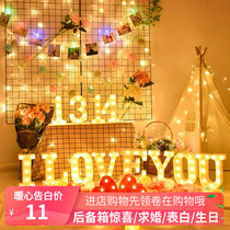 Letter Lamp Happy Birthday Decoration Scene Arrangement Valentines Day Table White Trunk Surprise Coursing Wedding Props