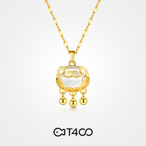 T400 safe lock necklace female 2021 new summer Golden niche national tide advanced design birthday gift