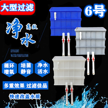 High efficiency No. 6 turnover box filter box fish pond filter box upper filter drip filter homemade aquarium turtle tank filter