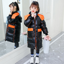 Girls cotton-padded clothes 2022 new autumn cotton-padded clothes for children with foreign-style cotton-padded jacket long coat foreign-style girls winter