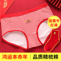 Girls underwear was born in the year of the cow Red childrens triangle shorts head girl 12 years old 13 junior high school students big boy