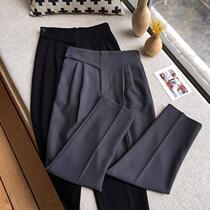 Haren pants womens high waist slim 2021 early spring new pipe loose radish casual wide leg suit pants