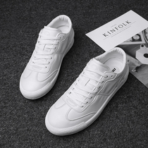 Tide Card Mens Shoes Thick Bottom Small White Shoes Men Genuine Leather Han Prints 100 Hitch Casual Shoes White Shoes Summer 2022 New Board Shoes Men