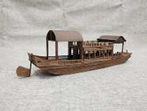 Wooden Chinese ship model cover: Inland River Gallery boat