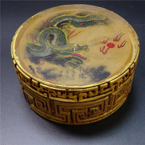 The Qingdai Virtuoso Pure Hand Painted ink cartridge Ye Zhongthree Large Dragon inkstone Ancient Ink Box Imprinted Clay Box Wenfang Pendulum
