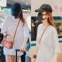 Gulinaza star loose and leisure BF short-sleeved women with white T-shirt design couple tops