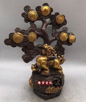 Copper money fortune cash tree home living room entrance wine cabinet decorative crafts opening gifts fortune ornaments antiques