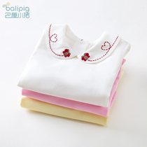 Baby clothes One-piece top Autumn girls T-shirt Long sleeve autumn childrens baby doll collar base shirt