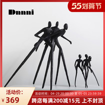 Dnnni Home Residence Ornaments Nordic Figures Swing Boilerplate Folk Room Soft Dress Furnishing Books Room Threesome Sculpture