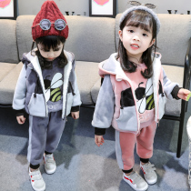 Boys and girls winter clothes baby Children Fashion thickened three-piece set of baby cotton clothes autumn and winter 1-2-3 years old