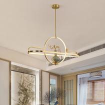 Jingtao family all copper new Chinese style minimalist light luxury chandelier restaurant lamp creative personality Chinese style tea room Zen