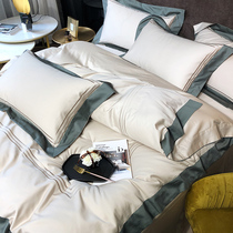 High-end light lavish bed with four sets of pure cotton all-cotton upscale Nordic wind minimalist Atmospheric Tribute satin bed linen