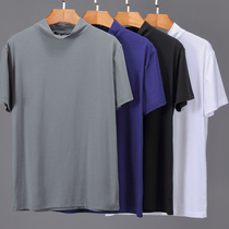 Summer Model Cool Half-Lift Short-sleeved Men T-shirt Top in Pure Color Half-sleeved Shirt I