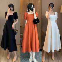 Summer 2021 intellectual wind bubble sleeve slim body slim temperament dress thin waist high leg length