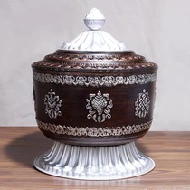 Puxian wish alloy tsampa box exquisite eight auspicious home generous Tibetan handicrafts home furnishings tantric