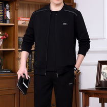 Middle-aged men's sports suit Men's Spring and Autumn Business Leisure without Middle-aged and Old Age Running Costume Three large-piece suit