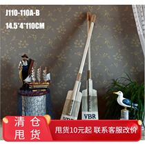 Mediterranean style creative solid wood old boat oars hotel wall small decoration pendant room decoration Nordic